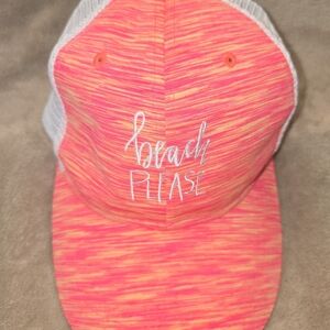 Source Unknown Neon Pink & White 'Beach Please' Trucker Hat